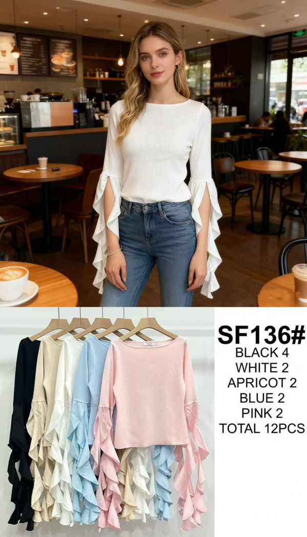 Bluzki damskie Roz Standard, Mix kolor Paczka 12 szt